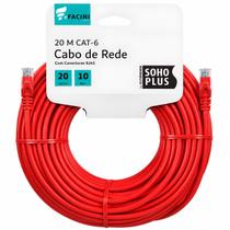 Cabo de Rede eFacini Vermelho CAT6 Furukawa 100% Cobre, Anatel 20 Metros Cabo de Rede eFacini Vermelho CAT6 Furukawa 100% Cobre, Anatel 20 Metros