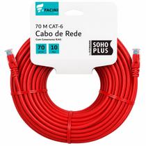 Cabo de Rede eFacini Vermelho CAT6 Furukawa 100% Cobre, Anatel 70 Metros Cabo de Rede eFacini Vermelho CAT6 Furukawa 100% Cobre, Anatel 70 Metros