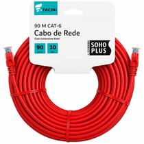 Cabo de Rede eFacini Vermelho CAT6 Furukawa 100% Cobre, Anatel 90 Metros Cabo de Rede eFacini Vermelho CAT6 Furukawa 100% Cobre, Anatel 90 Metros
