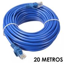 Cabo de Rede Ethernet 20 Metros RJ45 Azul CAT6/CAT5e para Internet Ultra Rápida e LAN Cabo de Rede Ethernet 20 Metros RJ45 Azul CAT6/CAT5e para Internet Ultra Rápida e LAN