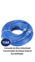 Cabo de Rede Ethernet CAT6 15Metros com Conector RJ45 Cabo LAN para Gamer, PC etc. Alta Velocidade Reforçado