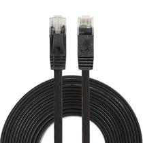 Cabo de Rede Ethernet Cat6 Plano Ultrafino 7,6m - RJ45 Preto