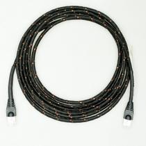 Cabo de Rede Ethernet CAT6 Revestido em Tecido Preto/Cobre - 15 Metros Cabo de Rede Ethernet CAT6 Revestido em Tecido Preto/Cobre - 15 Metros