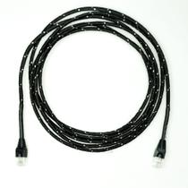 Cabo de Rede Ethernet CAT6 Revestido em Tecido Preto/Prata - 15 Metros Cabo de Rede Ethernet CAT6 Revestido em Tecido Preto/Prata - 15 Metros