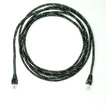 Cabo de Rede Ethernet CAT6 Revestido em Tecido Preto/Rosa - 15 Metros Cabo de Rede Ethernet CAT6 Revestido em Tecido Preto/Rosa - 15 Metros