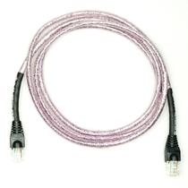 Cabo de Rede Ethernet CAT6 Revestido em Tecido Rosa Brilhoso - 15 Metros
