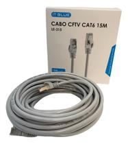 Cabo De Rede Ethernet Internet Cat6 Rj45 Banhado 15 Metros