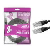 Cabo de Rede FTP Patch Cord RJ45 Cat 5e - Blindado - 10 metros - Preto - Chip SCE 018-9919