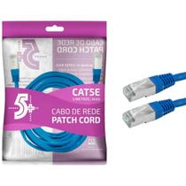 Cabo de Rede FTP Patch Cord RJ45 Cat 5e - Blindado - 5 metros - Azul - Chip SCE 018-9913 Cabo de Rede FTP Patch Cord RJ45 Cat 5e - Blindado - 5 metros - Azul - Chip SCE 018-9913