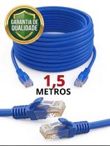 Cabo De Rede Internet 1,5 Metros Cat6a Gigabit Rj45 Azul Pc Tv Cabo De Rede Internet 1,5 Metros Cat6a Gigabit Rj45 Azul Pc Tv