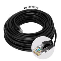 Cabo de Rede Internet CAT5e Lan Giga 20 Metros Ultra Veloz Ethernet 100Mhz Conexão Comunicação Computador Notebook Aparelho Servidor