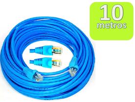 Cabo de Rede Internet CFTV Montado Pronto para Uso Azul Cat5 10 metros - CONECT CABLE