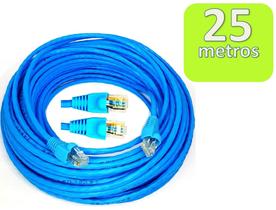 Cabo de Rede Internet CFTV Montado Pronto para Uso Azul Cat5 25 metros - CONECT CABLE