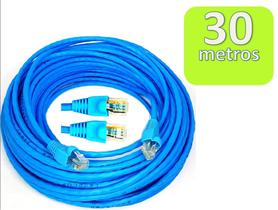 Cabo de Rede Internet CFTV Montado Pronto para Uso Azul Cat5 30 metros