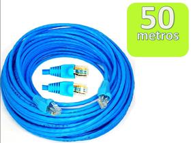 Cabo de Rede Internet CFTV Montado Pronto para Uso Azul Cat5 50 metros