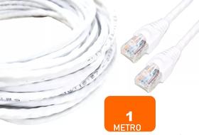 Cabo de Rede Internet CFTV Montado Pronto para Uso Branco Cat5 1 metro