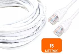 Cabo de Rede Internet CFTV Montado Pronto para Uso Branco Cat5 15 metros - CONECT CABLE