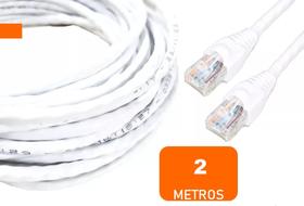 Cabo de Rede Internet CFTV Montado Pronto para Uso Branco Cat5 2 metros