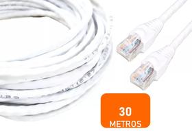 Cabo de Rede Internet CFTV Montado Pronto para Uso Branco Cat5 30 metros
