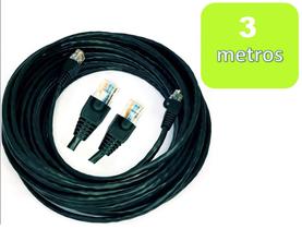 Cabo de Rede Internet CFTV Montado Pronto para Uso Preto Cat5 3 metros - CONECT CABLE