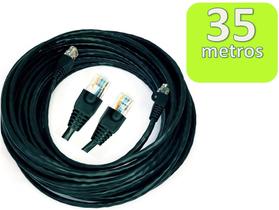 Cabo de Rede Internet CFTV Montado Pronto para Uso Preto Cat5 35 metros - CONECT CABLE