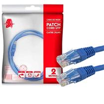 Cabo De Rede Internet Gigabit Cat5e Até 1gb Azul 2 Metros