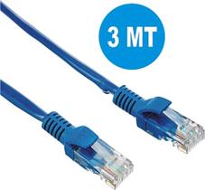 Cabo de Rede Internet Montado RJ45 Azul 3m