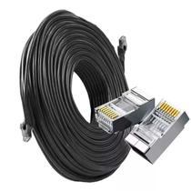 Cabo De Rede Interno Externo 20mt Blindado Com Conector Rj45 blindado Cabo De Rede Interno Externo 20mt Blindado Com Conector Rj45 blindado