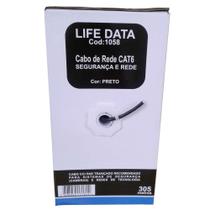 Cabo de Rede Lan Cat6 305 Metros Preto Life Data