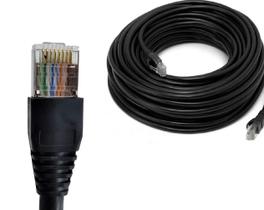 Cabo De Rede Patch Cord 40m Cat6 100% Cobre Preto Crimpado
