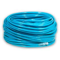 Cabo de Rede Patch Cord 50 Metros Cat5e 100% Cobre Azul Crimpado Lan Utp Ethernet