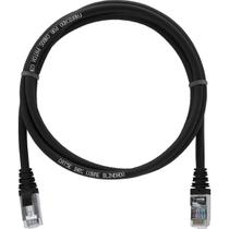 Cabo de Rede Patch Cord Cat5e 100% Cobre Blindado Preto 2 Metros Ethernet