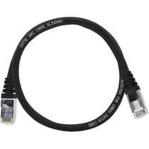 Cabo de Rede Patch Cord Cat5e 100% Cobre Blindado Preto 40 centímetros Patch Cord