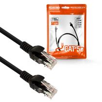 Cabo de Rede Patch Cord Cat5e 5m Preto Gigabit Plus Cable Cabo de Rede Patch Cord Cat5e 5m Preto Gigabit Plus Cable