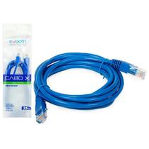 Cabo de Rede Patch Cord CAT5E Azul com 3 Metros Exbom