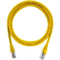 Cabo de Rede Patch Cord Cat5e CCA Amarelo 3 Metros para Ethernet