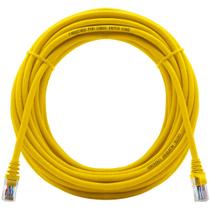 Cabo de Rede Patch Cord Cat5e CCA Amarelo 9 Metros