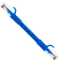 Cabo de Rede Patch Cord Cat5e CCA Azul 15 centímetros Cabo de Rede Patch Cord Cat5e CCA Azul 15 centímetros