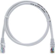 Cabo de Rede Patch Cord Cat5e CCA Branco 1 Metro