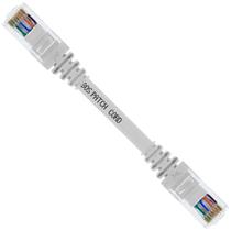 Cabo de Rede Patch Cord Cat5e CCA Branco 10 centímetros Curto para rack