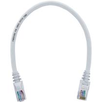 Cabo de Rede Patch Cord Cat5e CCA Branco 30 centímetros