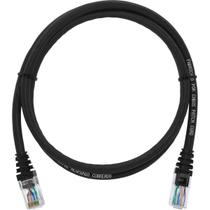 Cabo de Rede Patch Cord Cat5e CCA Preto 1 Metro Alta Velocidade