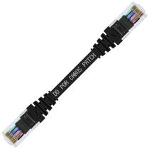Cabo de Rede Patch Cord Cat5e CCA Preto 10 centímetros