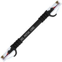 Cabo de Rede Patch Cord Cat5e CCA Preto 20 centímetros