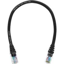 Cabo de Rede Patch Cord Cat5e CCA Preto 30 centímetros