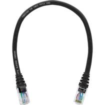 Cabo de Rede Patch Cord Cat5e CCA Preto 40 centímetros