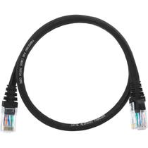 Cabo de Rede Patch Cord Cat5e CCA Preto 60 centímetros