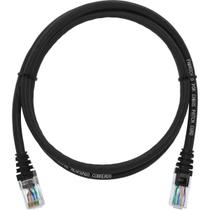 Cabo de Rede Patch Cord Cat5e CCA Preto 80 centímetros