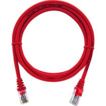Cabo de Rede Patch Cord Cat5e CCA Vermelho 3 Metros