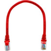 Cabo de Rede Patch Cord Cat5e CCA Vermelho 30 centímetros